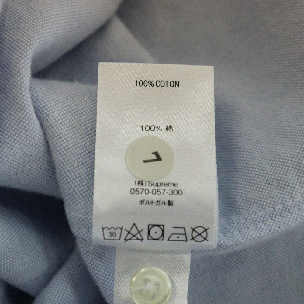 SUPREME(シュプリーム) Crown Logo Oxford Shirt クラウンロゴオックスフォード長袖シャツ 刺繍ボタンダウンシャツ ブルー