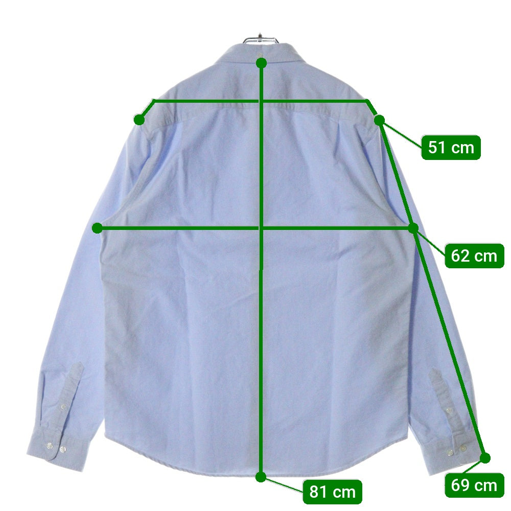 SUPREME(シュプリーム) Crown Logo Oxford Shirt クラウンロゴオックスフォード長袖シャツ 刺繍ボタンダウンシャツ ブルー