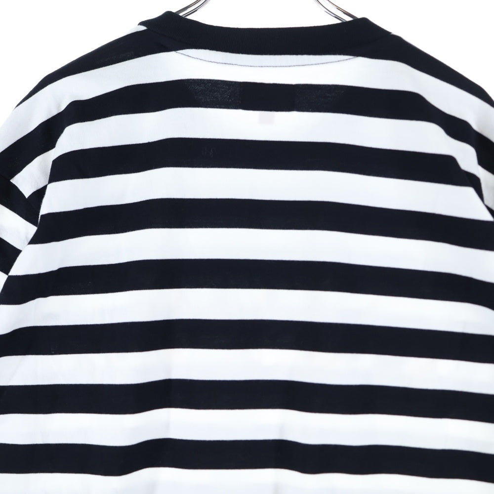 SUPREME(シュプリーム) 19AW Flags L/S Top フラッグ刺繍ボーダー長袖Tシャツ ホワイト/ブラック