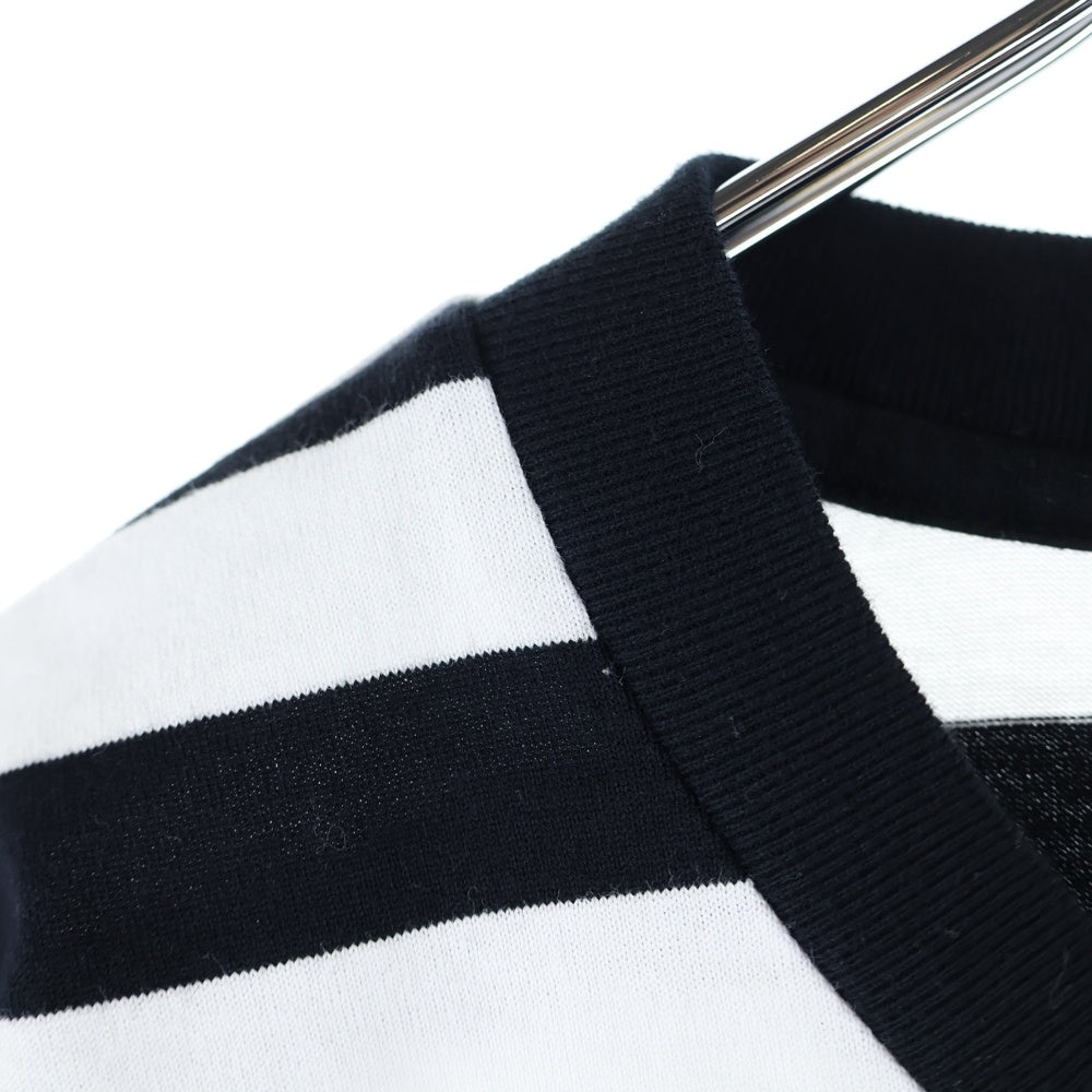 SUPREME(シュプリーム) 19AW Flags L/S Top フラッグ刺繍ボーダー長袖Tシャツ ホワイト/ブラック