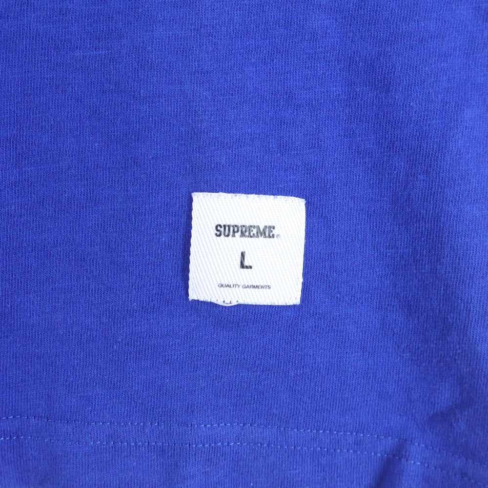 SUPREME(シュプリーム) 19AW Flame S/S Top フレイムロゴワッペン付き半袖Tシャツ クルーネックカットソー ブルー