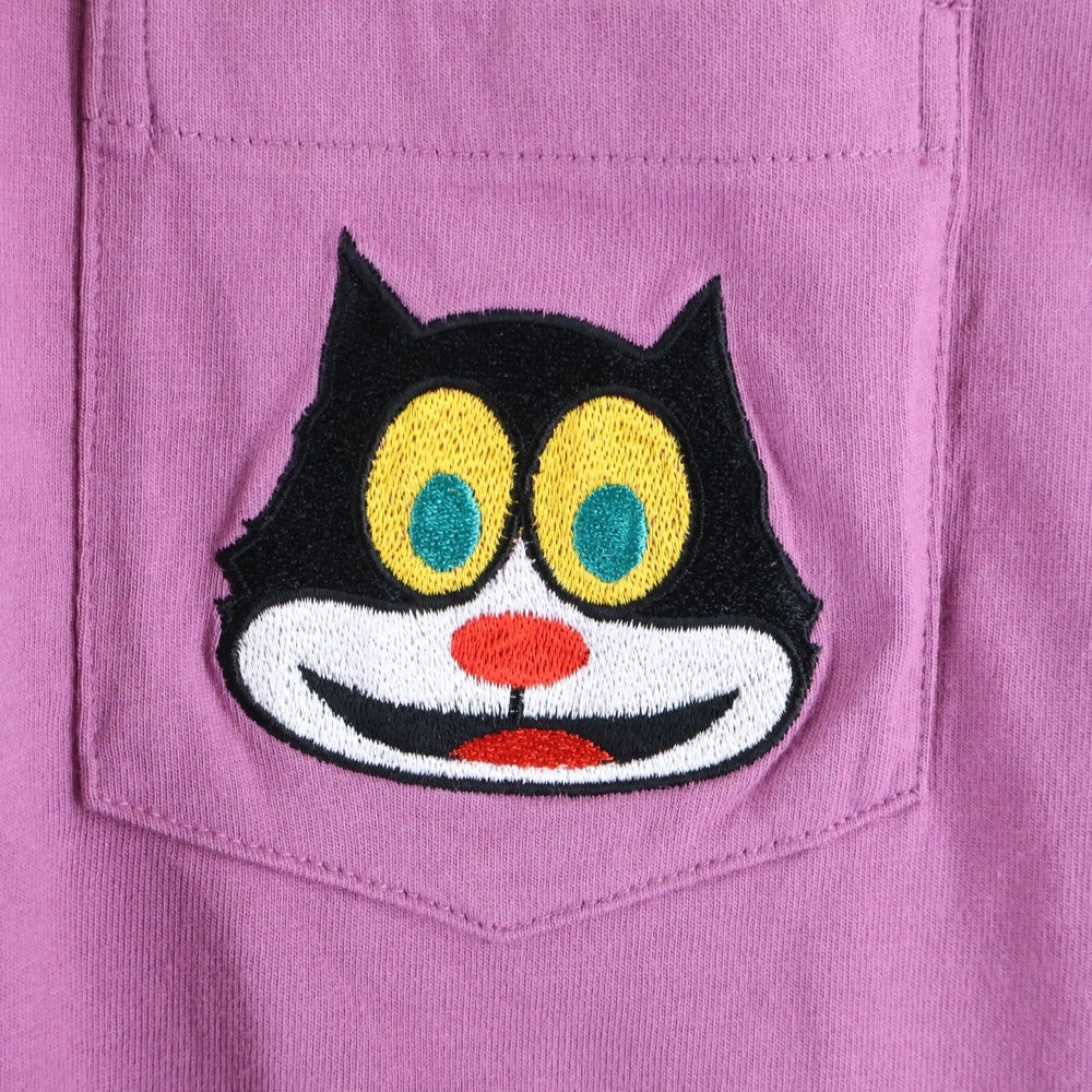 SUPREME(シュプリーム) 19AW Cat L/S Pocket Tee キャットロングスリーブポケットTシャツ 長袖カットソー マゼンタ