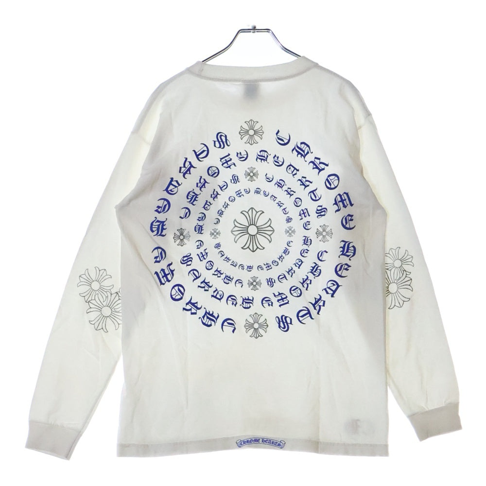 CHROME HEARTS(クロムハーツ) OLD CIRCLE CH PLUS L/S TEE バックサークルCHプラスプリント オールド クルーネック 長袖Tシャツ ホワイト