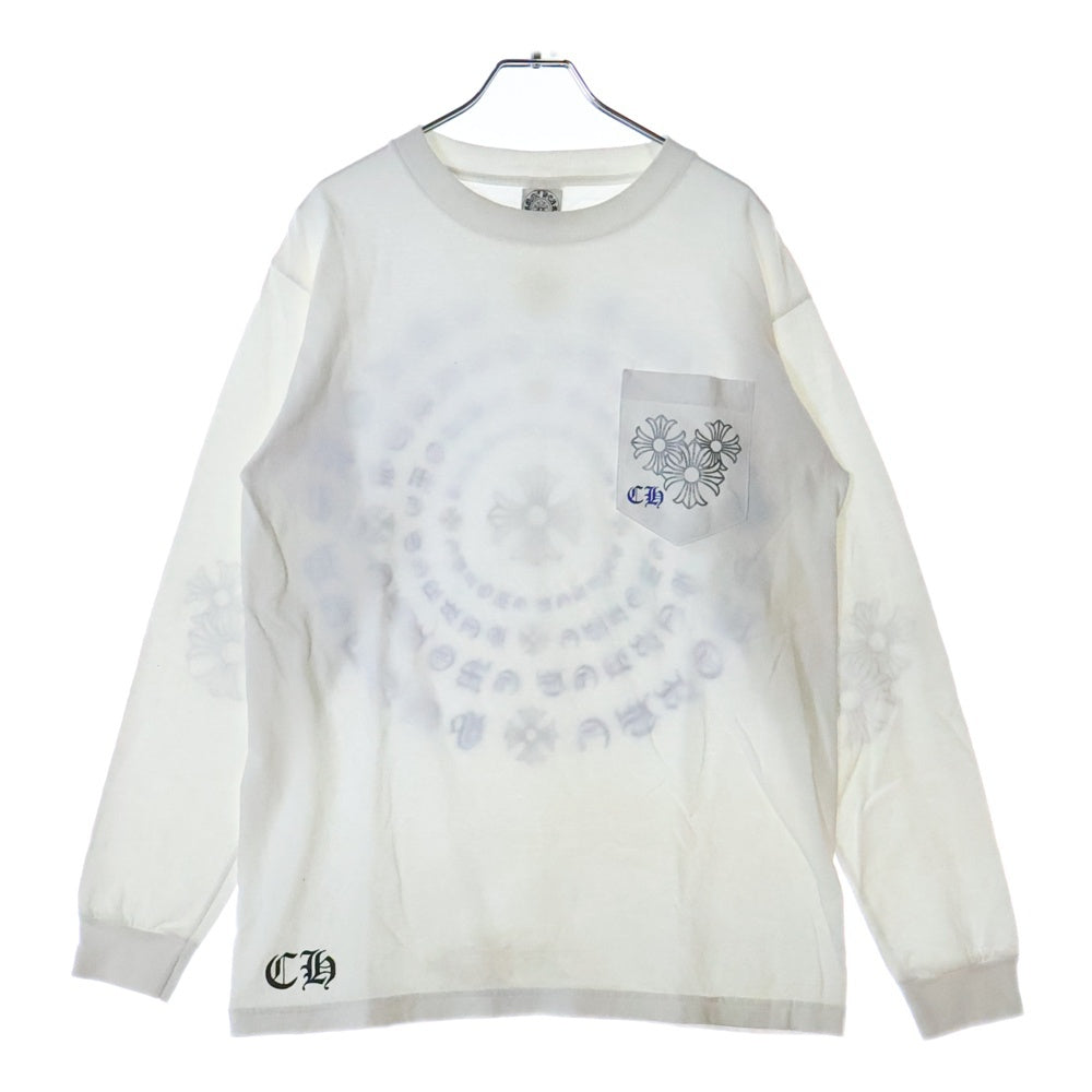 CHROME HEARTS(クロムハーツ) OLD CIRCLE CH PLUS L/S TEE バックサークルCHプラスプリント オールド クルーネック 長袖Tシャツ ホワイト