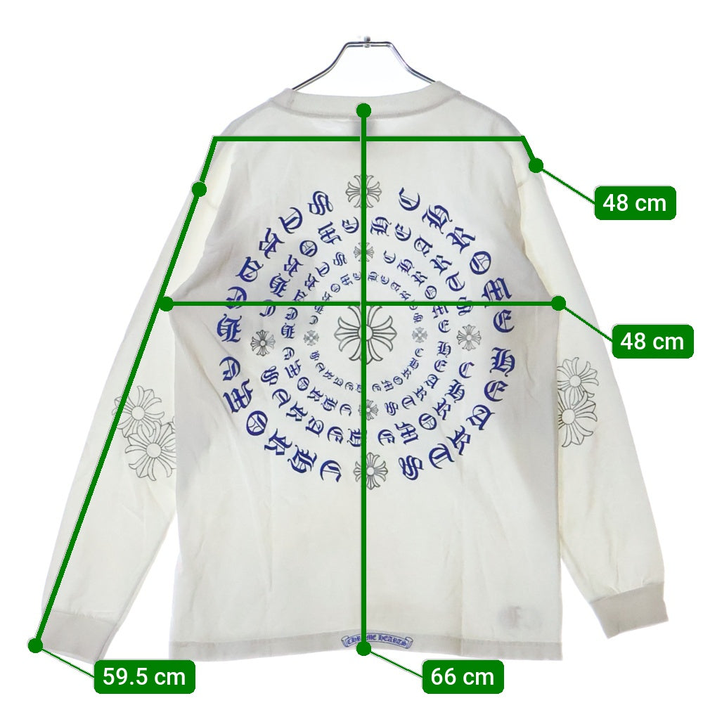 CHROME HEARTS(クロムハーツ) OLD CIRCLE CH PLUS L/S TEE バックサークルCHプラスプリント オールド クルーネック 長袖Tシャツ ホワイト