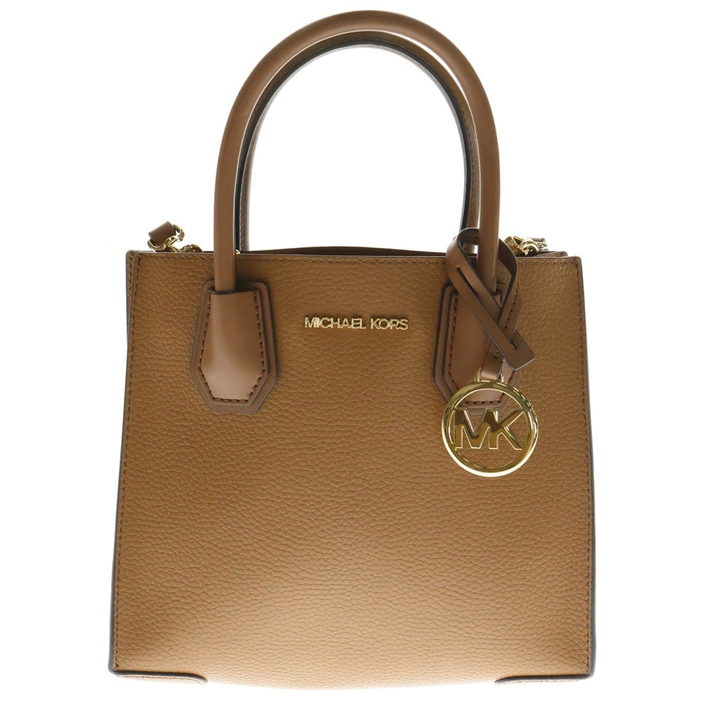 MICHAEL KORS(マイケルコース) 2WAY MKロゴストラップ付 レザーハンドバッグ ショルダーバッグ ブラウン 35S1GM9M2L