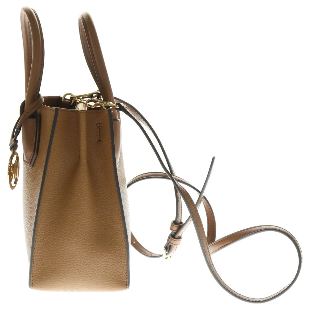 MICHAEL KORS(マイケルコース) 2WAY MKロゴストラップ付 レザーハンドバッグ ショルダーバッグ ブラウン 35S1GM9M2L