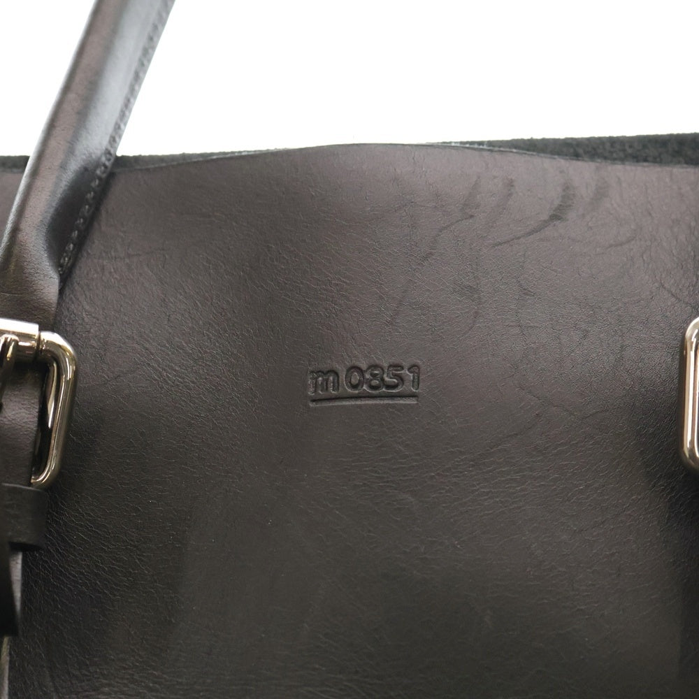 m0851(エムゼロエイトファイブワン) トートバッグ ハンドバッグ フラップ レザー ブラック