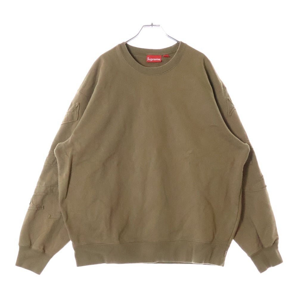 SUPREME(シュプリーム) 22SS Tonal Applique Crewneck トーナル アップリケ クルーネック プルオーバー スウェット キャメル