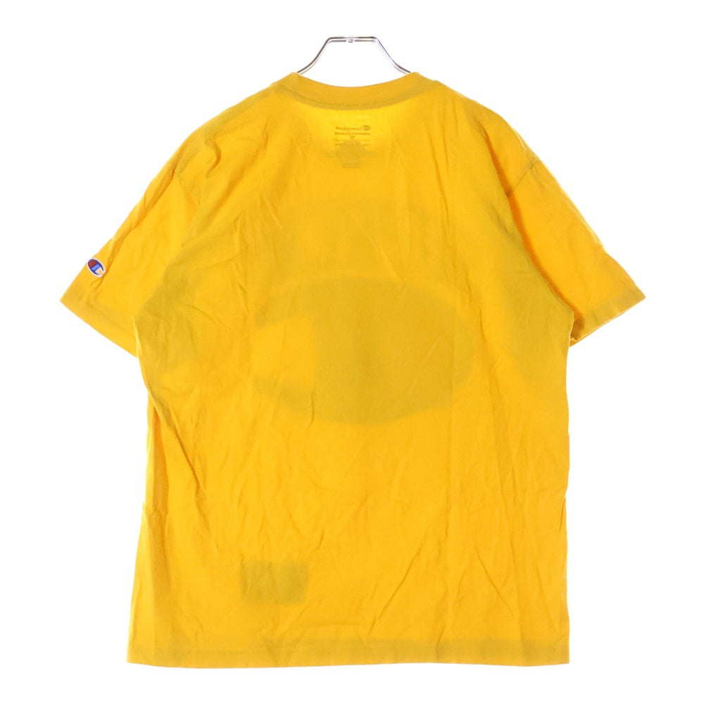 SUPREME(シュプリーム) 19SS ×Champion Chrome Crewneck チャンピオン クローム ロゴプリント Tシャツ 半袖カットソー イエロー
