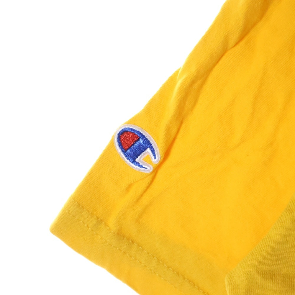 SUPREME(シュプリーム) 19SS ×Champion Chrome Crewneck チャンピオン クローム ロゴプリント Tシャツ 半袖カットソー イエロー
