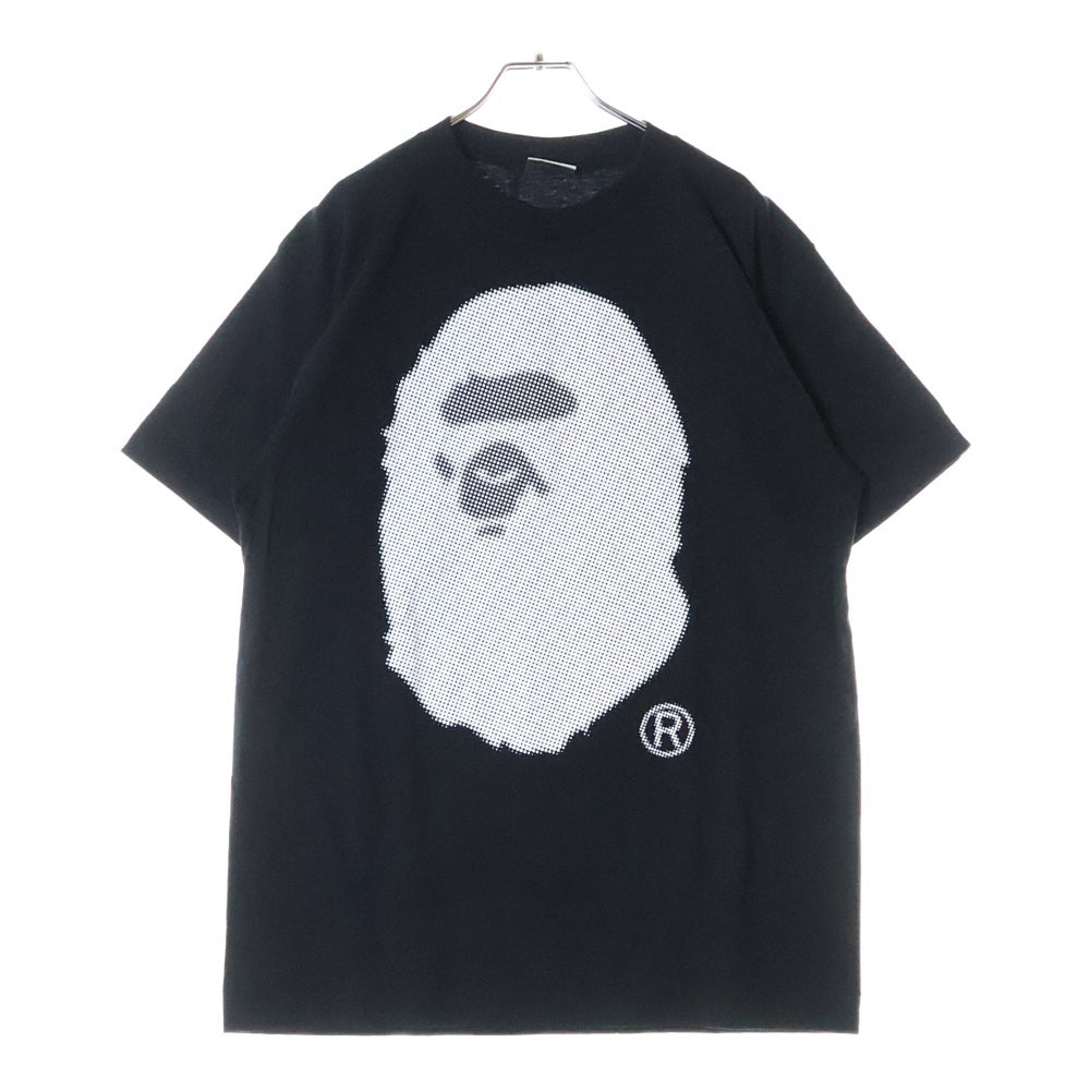 A BATHING APE(アベイシングエイプ) HEAD TEE フロントプリント クルーネック 半袖Tシャツ ブラック