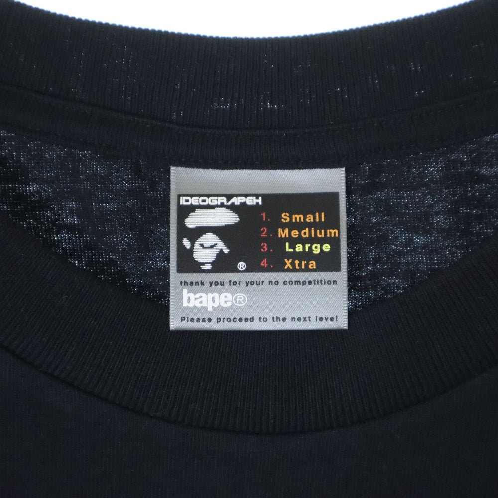 A BATHING APE(アベイシングエイプ) HEAD TEE フロントプリント クルーネック 半袖Tシャツ ブラック