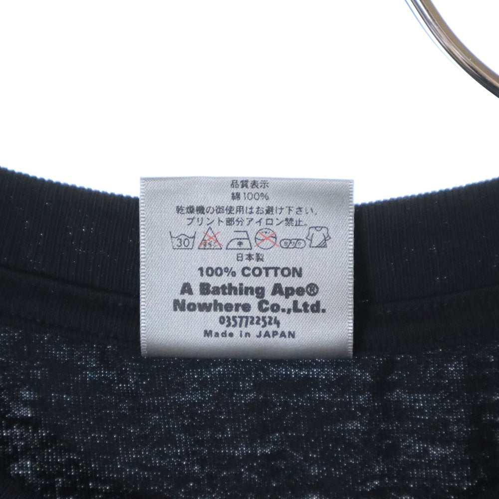 A BATHING APE(アベイシングエイプ) HEAD TEE フロントプリント クルーネック 半袖Tシャツ ブラック