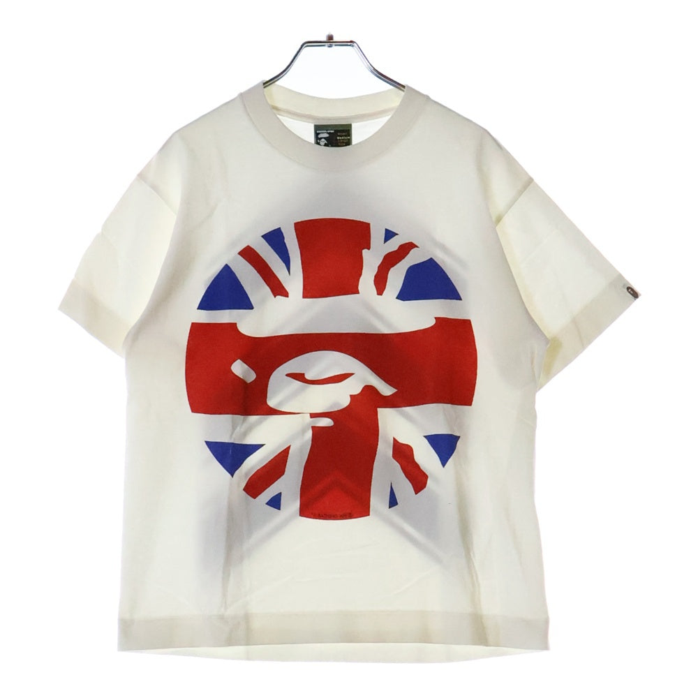 A BATHING APE(アベイシングエイプ) ユニオンジャック フロントプリント クルーネック 半袖Tシャツ ホワイト