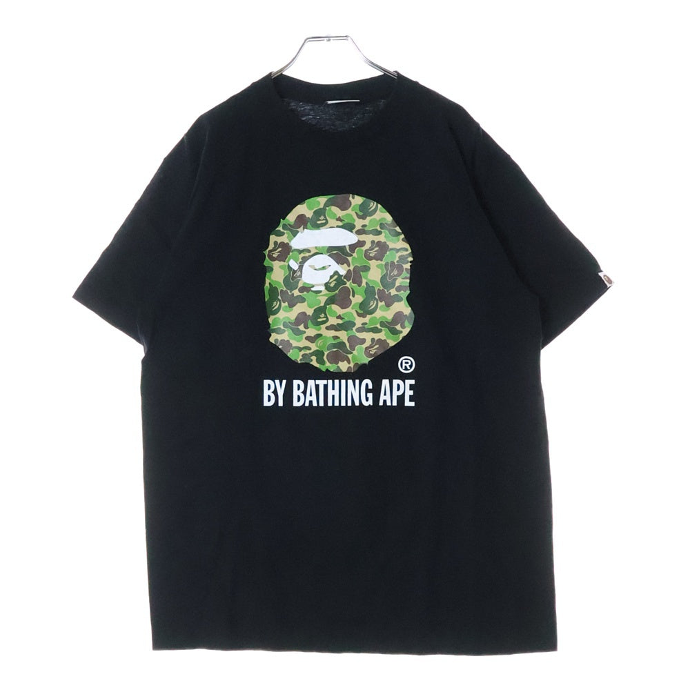 A BATHING APE(アベイシングエイプ) APE カモ柄 フロントプリント クルーネック 半袖Tシャツ ブラック