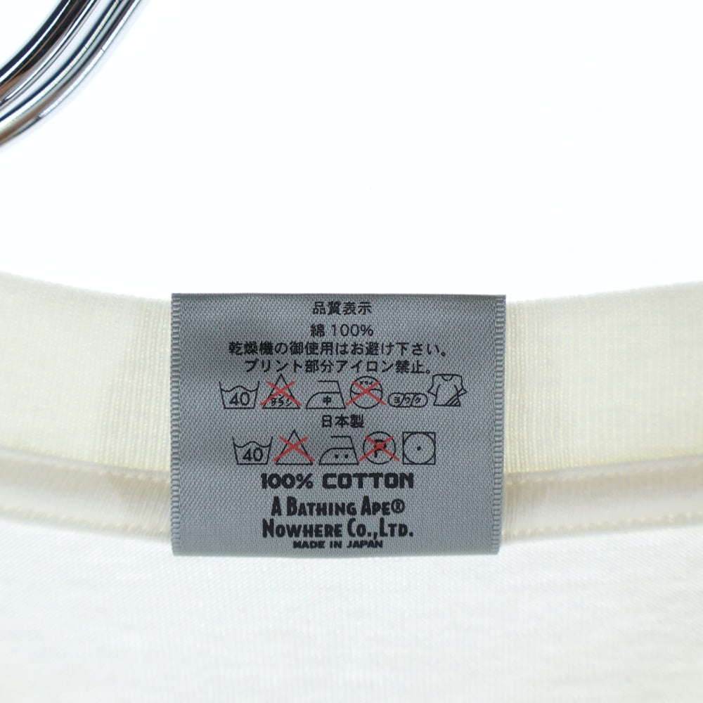 A BATHING APE(アベイシングエイプ) ユニオンジャック フロントプリント クルーネック 半袖シャツ ホワイト