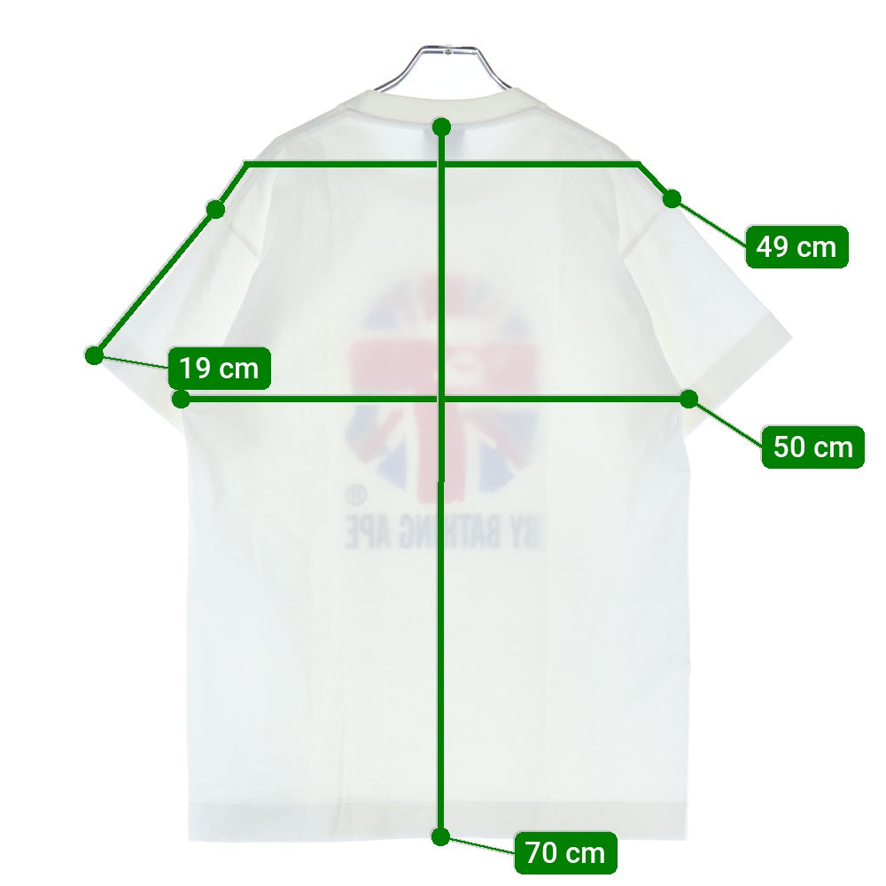 A BATHING APE(アベイシングエイプ) ユニオンジャック フロントプリント クルーネック 半袖シャツ ホワイト