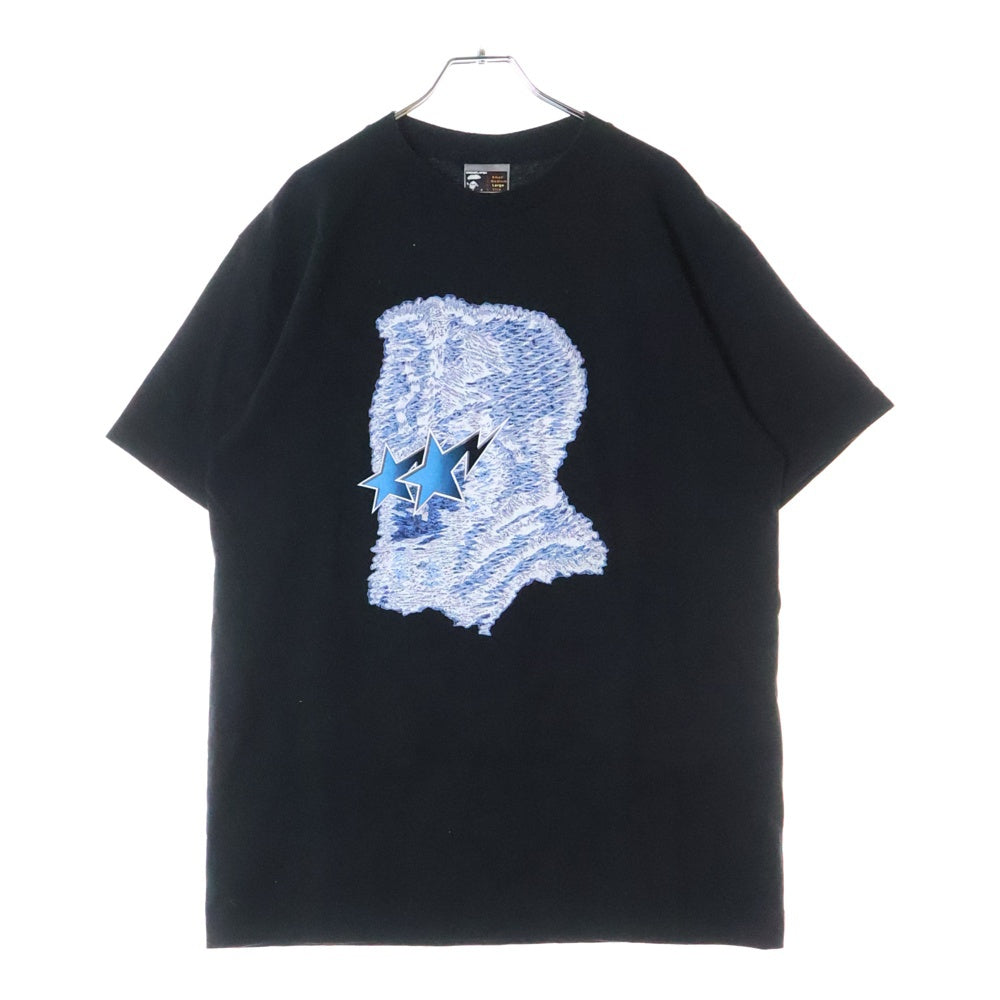 A BATHING APE(アベイシングエイプ) ダブルスターロゴ フロントプリント クルーネック 半袖Tシャツ ブラック