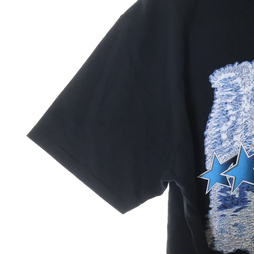 A BATHING APE(アベイシングエイプ) ダブルスターロゴ フロントプリント クルーネック 半袖Tシャツ ブラック