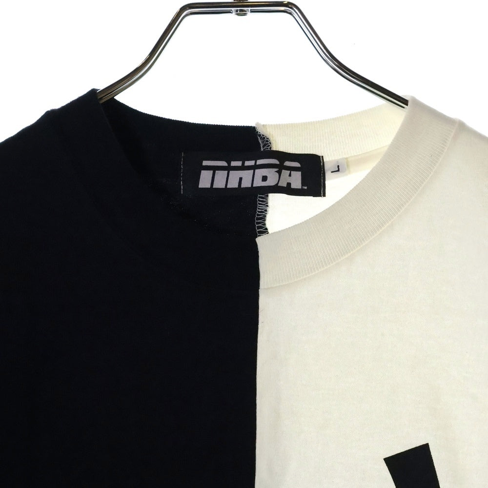 A BATHING APE(アベイシングエイプ) ×NEIGHBORHOOD ネイバーフッド 再構築 クルーネック 半袖Tシャツ ブラック/ホワイト