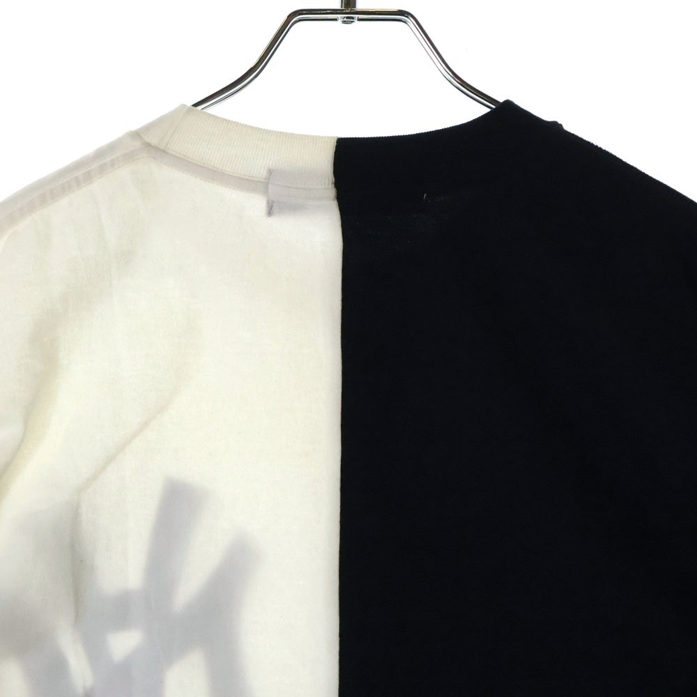 A BATHING APE(アベイシングエイプ) ×NEIGHBORHOOD ネイバーフッド 再構築 クルーネック 半袖Tシャツ ブラック/ホワイト