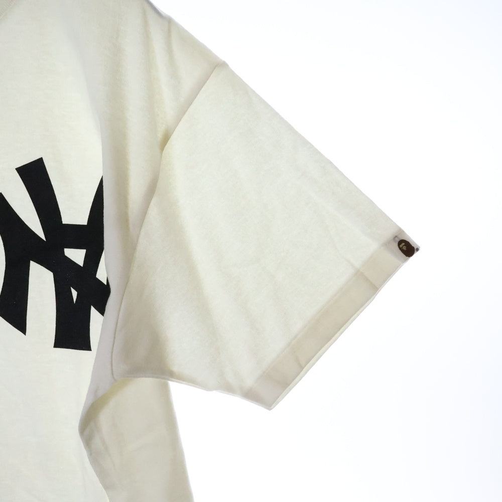A BATHING APE(アベイシングエイプ) ×NEIGHBORHOOD ネイバーフッド 再構築 クルーネック 半袖Tシャツ ブラック/ホワイト