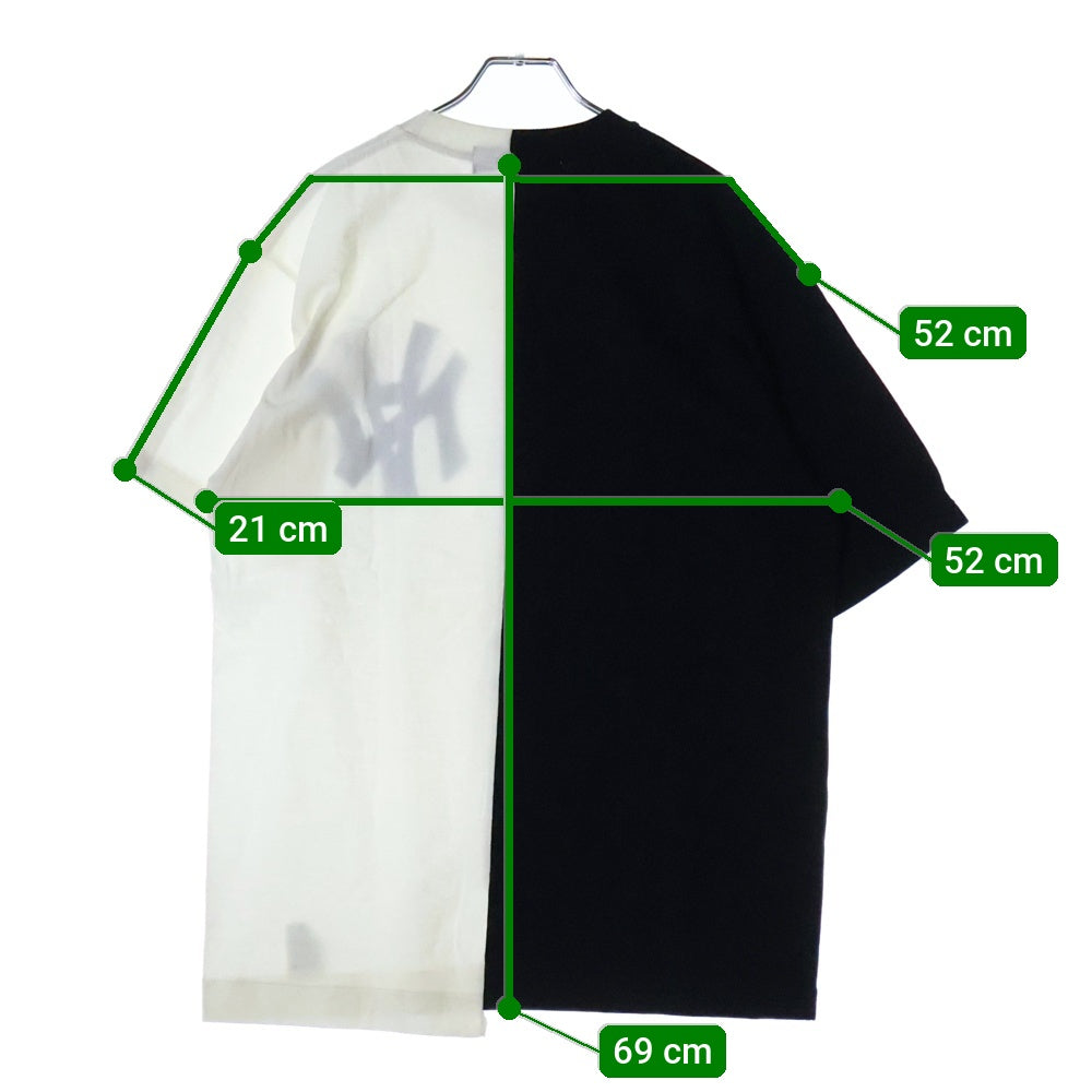 A BATHING APE(アベイシングエイプ) ×NEIGHBORHOOD ネイバーフッド 再構築 クルーネック 半袖Tシャツ ブラック/ホワイト