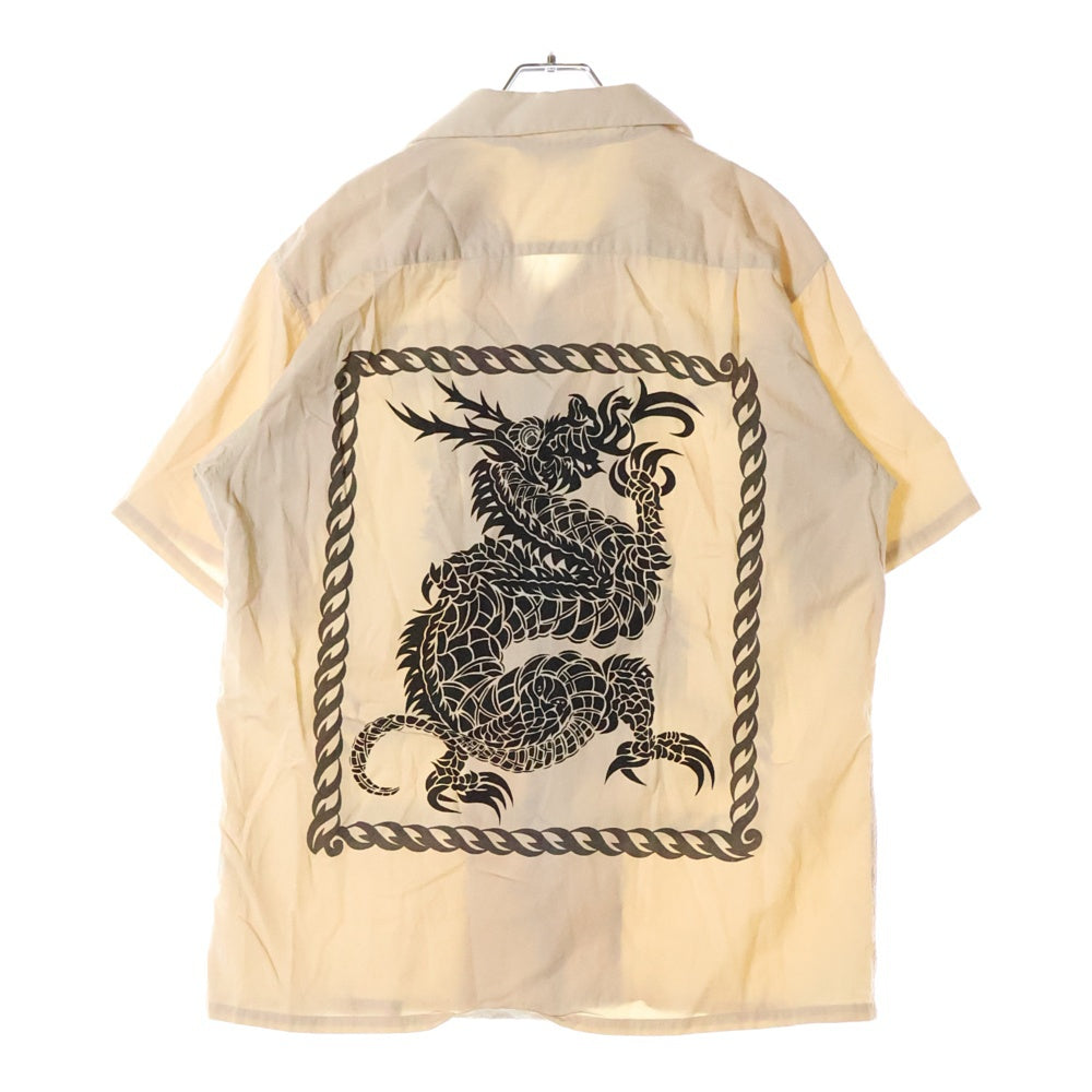 A BATHING APE(アベイシングエイプ) 両面ドラゴンプリント コットン 半袖シャツ ベージュ