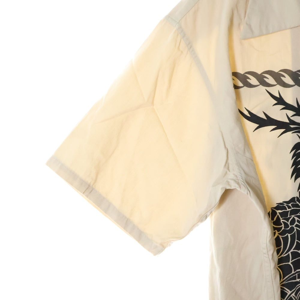 A BATHING APE(アベイシングエイプ) 両面ドラゴンプリント コットン 半袖シャツ ベージュ