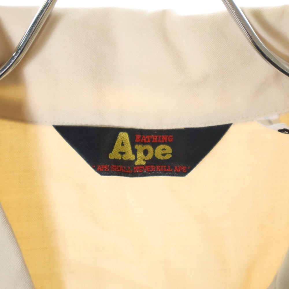 A BATHING APE(アベイシングエイプ) 両面ドラゴンプリント コットン 半袖シャツ ベージュ