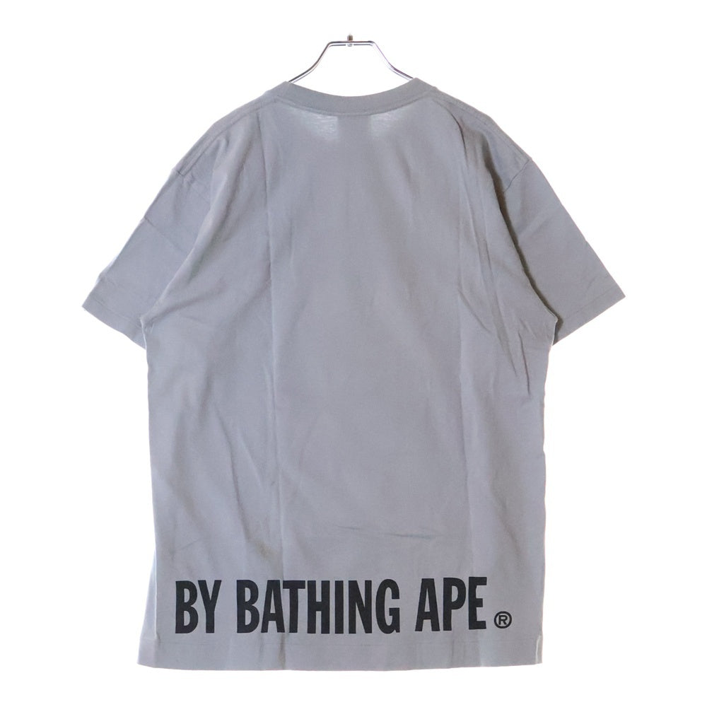 A BATHING APE(アベイシングエイプ) ロゴフリントプリント クルーネック 半袖Tシャツ グレー