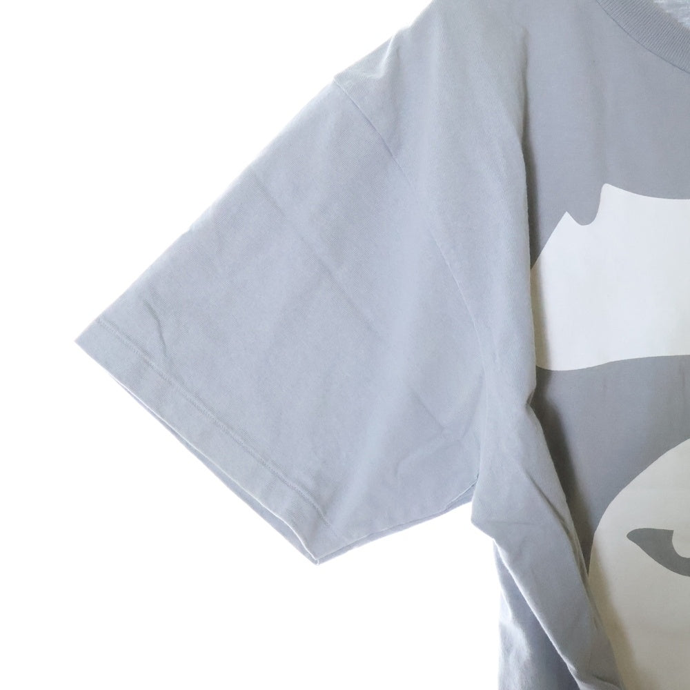 A BATHING APE(アベイシングエイプ) ロゴフリントプリント クルーネック 半袖Tシャツ グレー