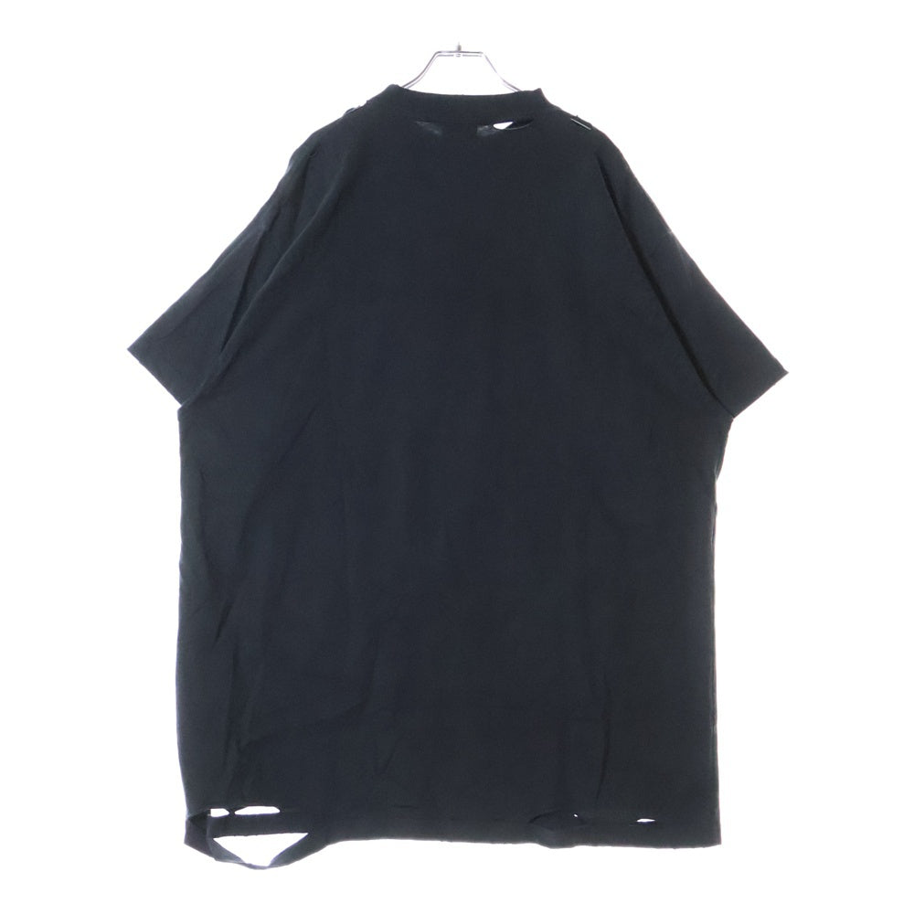 BALENCIAGA(バレンシアガ) PRANET EARTH OVERSIZED T-SHIRT ダメージ加工 プラネットアース オーバーサイズ半袖Tシャツ ブラック 787349 TRVC9