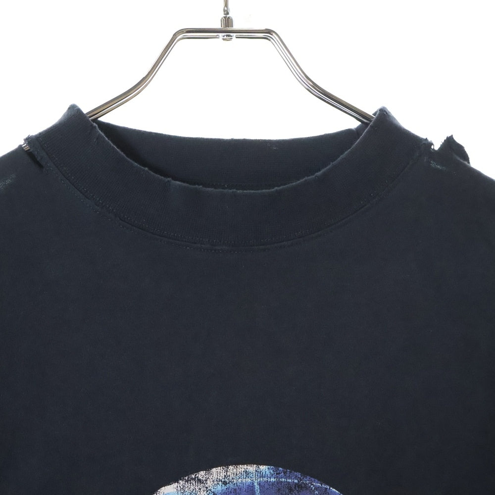 BALENCIAGA(バレンシアガ) PRANET EARTH OVERSIZED T-SHIRT ダメージ加工 プラネットアース オーバーサイズ半袖Tシャツ ブラック 787349 TRVC9