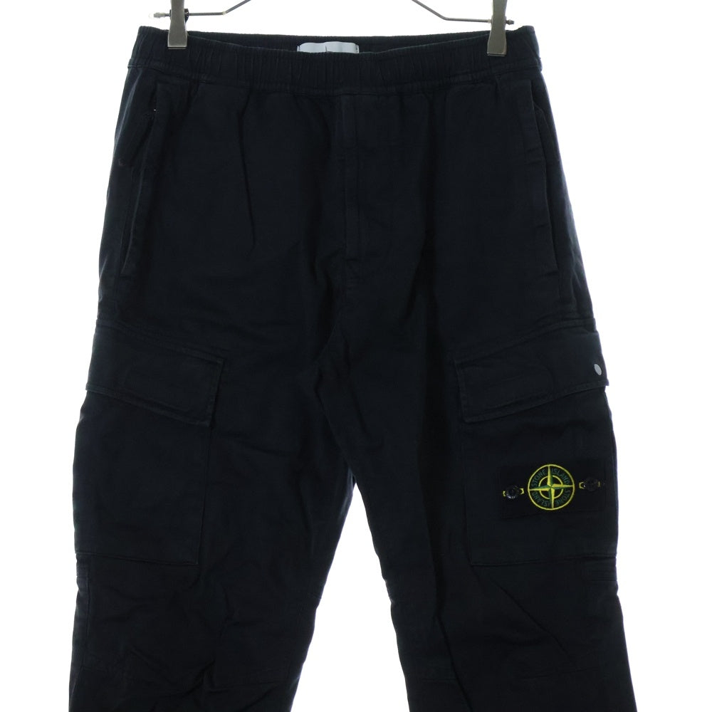 STONE ISLAND(ストーンアイランド) 21AW ガーメントダイ コットン ウール ツイルシャーリング カーゴパンツ ブラック 751531314
