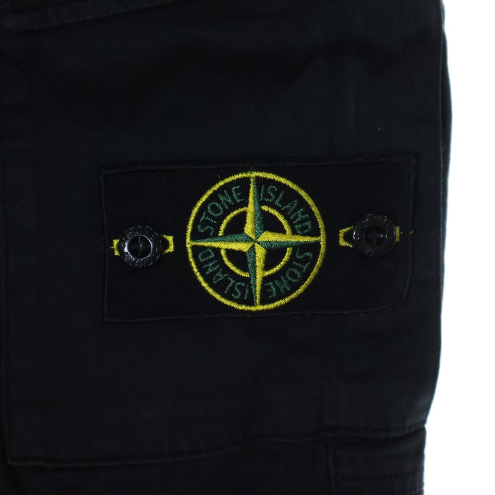 STONE ISLAND(ストーンアイランド) 21AW ガーメントダイ コットン ウール ツイルシャーリング カーゴパンツ ブラック 751531314