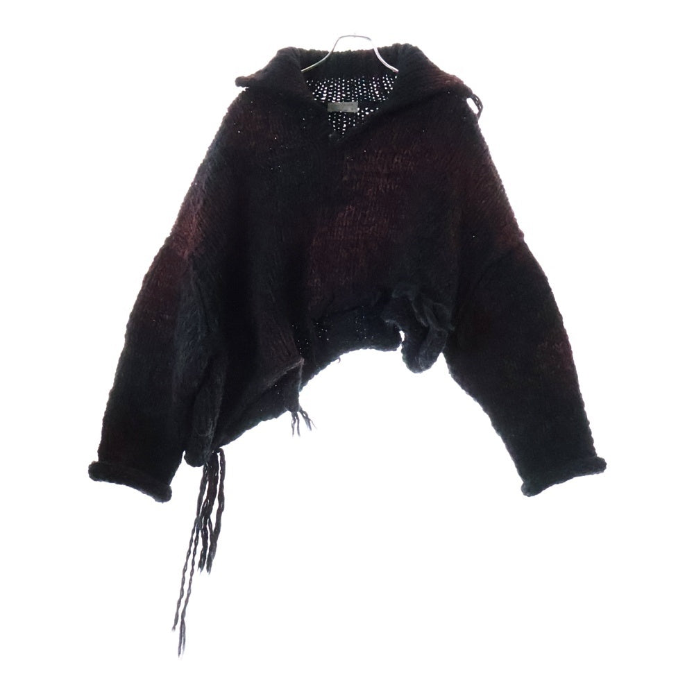Yohji Yamamoto POUR HOMME(ヨウジヤマモト プールオム) 20AW 朝倉優佳コレクション LOOK31 オーバーサイズ ダメージ変形 ローゲージニット レッド/ブラック HR-K01-870