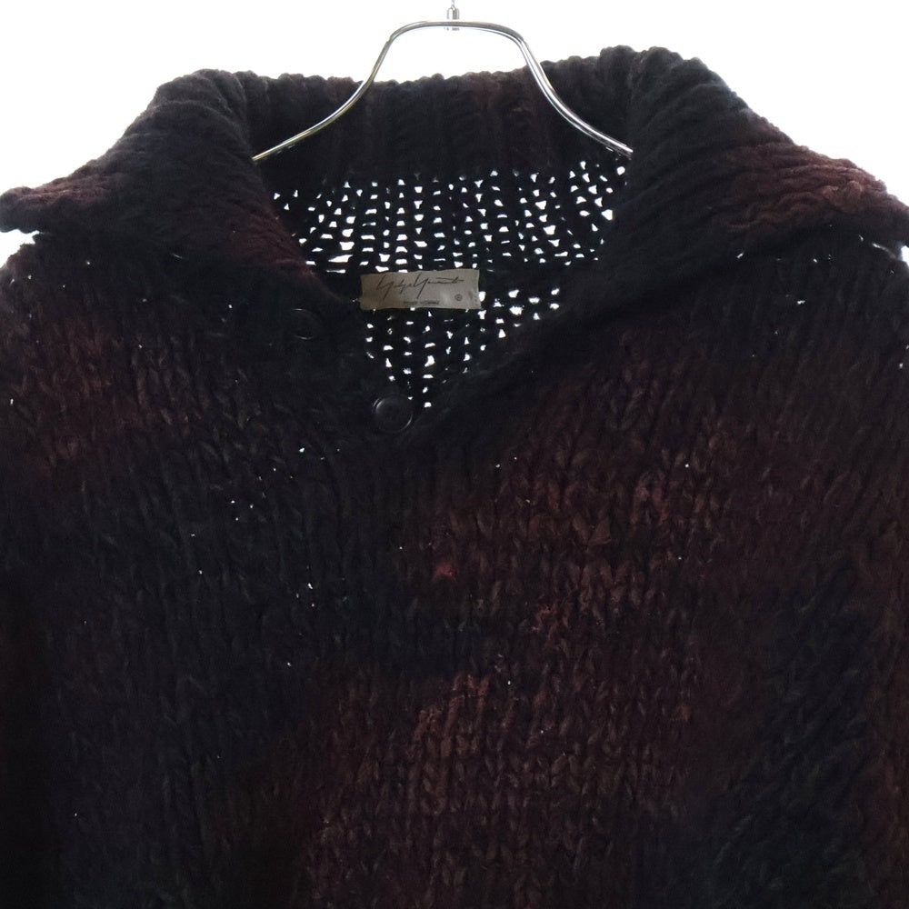 Yohji Yamamoto POUR HOMME(ヨウジヤマモト プールオム) 20AW 朝倉優佳コレクション LOOK31 オーバーサイズ ダメージ変形 ローゲージニット レッド/ブラック HR-K01-870