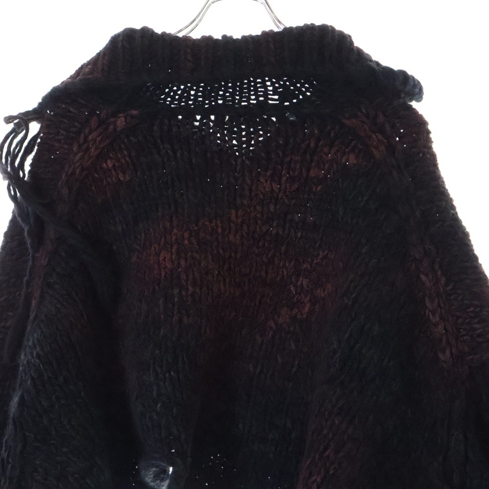 Yohji Yamamoto POUR HOMME(ヨウジヤマモト プールオム) 20AW 朝倉優佳コレクション LOOK31 オーバーサイズ ダメージ変形 ローゲージニット レッド/ブラック HR-K01-870
