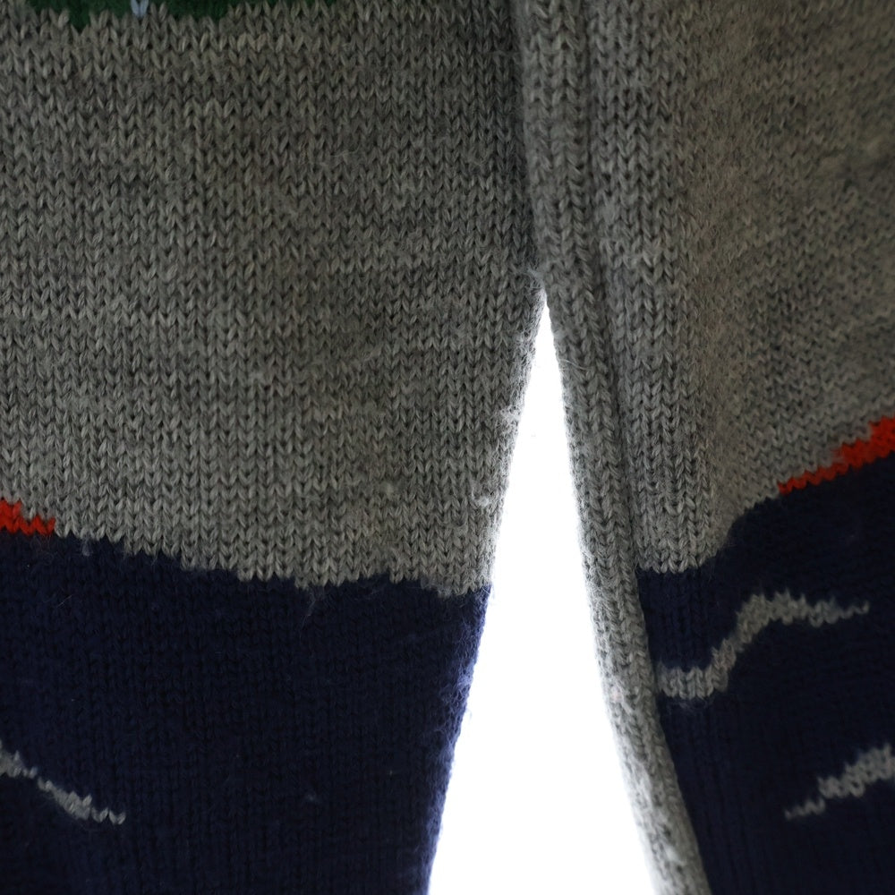 DIESEL BLACK GOLD(ディーゼルブラックゴールド) 総柄 クルーネック 長袖ニット セーター グレー