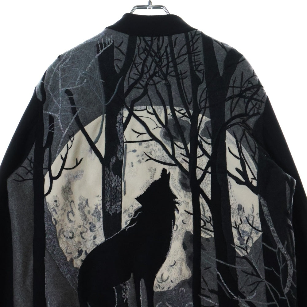 VALENTINO(ヴァレンティノ) BACK WOLF 総柄 ブルゾンジャケット グレー/ブラック