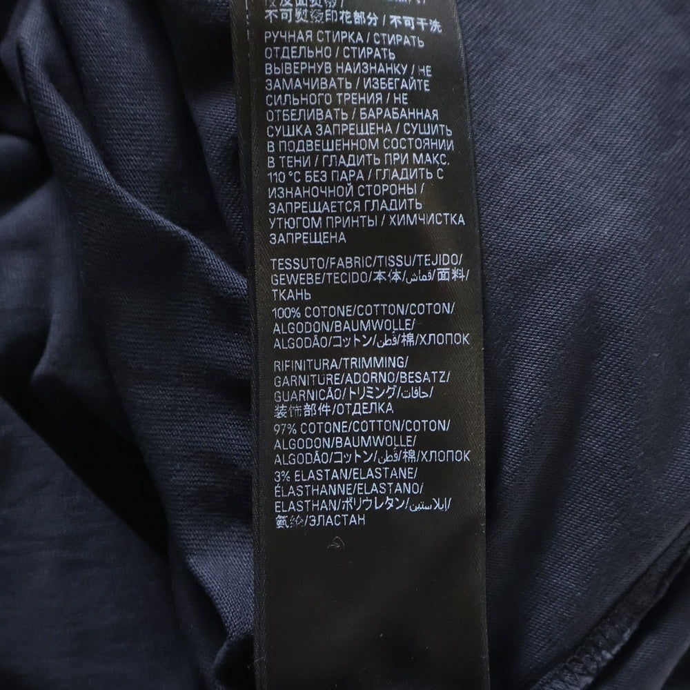 BALENCIAGA(バレンシアガ) デストロイ加工 テープロゴ クルーネック 半袖Tシャツ ブラック 739784 T0VA9