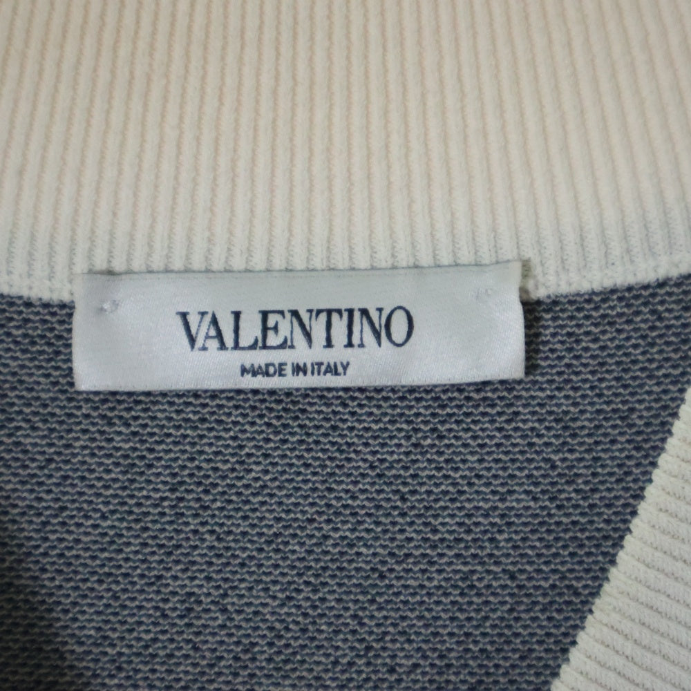 VALENTINO(ヴァレンティノ) フラワー総柄 Vネック ノースリーブ ニットベスト アイボリー