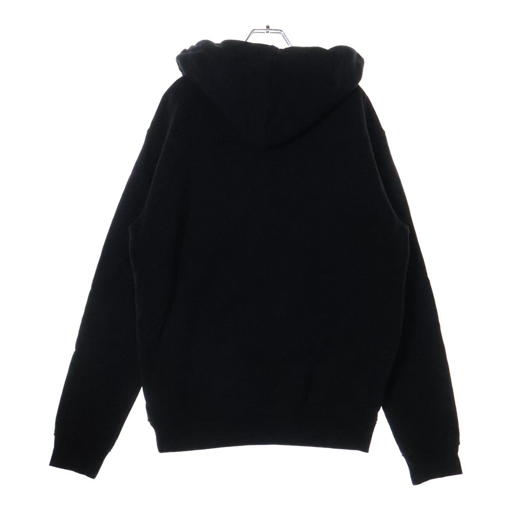 Maison Margiela 14(メゾンマルジェラ) 20SS STEREOTYPE LOGO HOODIE ロゴレザーパッチ ジップアップ パーカー ブラック S50HG0031