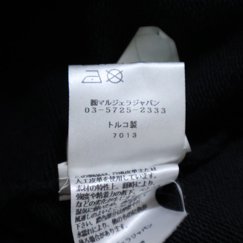 Maison Margiela 14(メゾンマルジェラ) 20SS STEREOTYPE LOGO HOODIE ロゴレザーパッチ ジップアップ パーカー ブラック S50HG0031