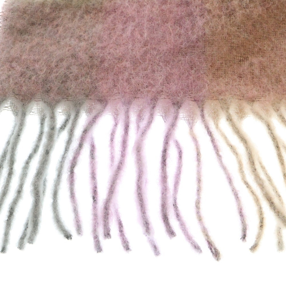 Acne Studios(アクネ ストゥディオズ) Mohair Checked Scarf モヘアニット チェックスカーフ マフラー ピンク