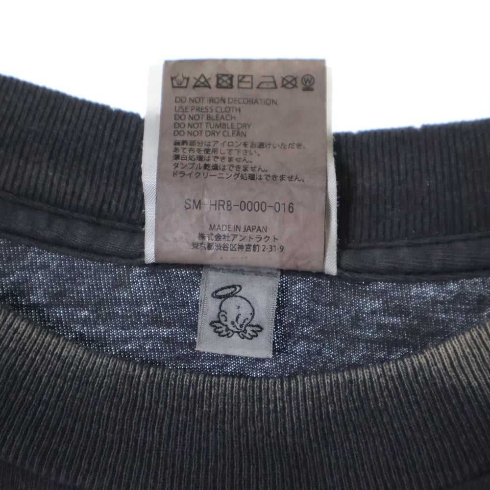 SAINT MICHAEL(セントマイケル) 25SS Jesus TEE ヴィンテージ加工 ジーザス プリント半袖Tシャツ クルーネックカットソー ブラック SM-HR8-0000-016