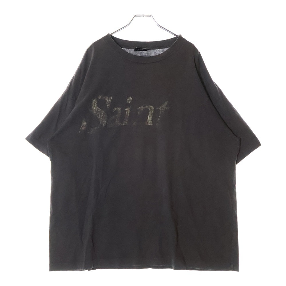 SAINT MICHAEL(セントマイケル) 20AW ヴィンテージ加工 グラフィックプリント半袖Tシャツ クルーネックカットソー ブラック SM-A20-0000-001