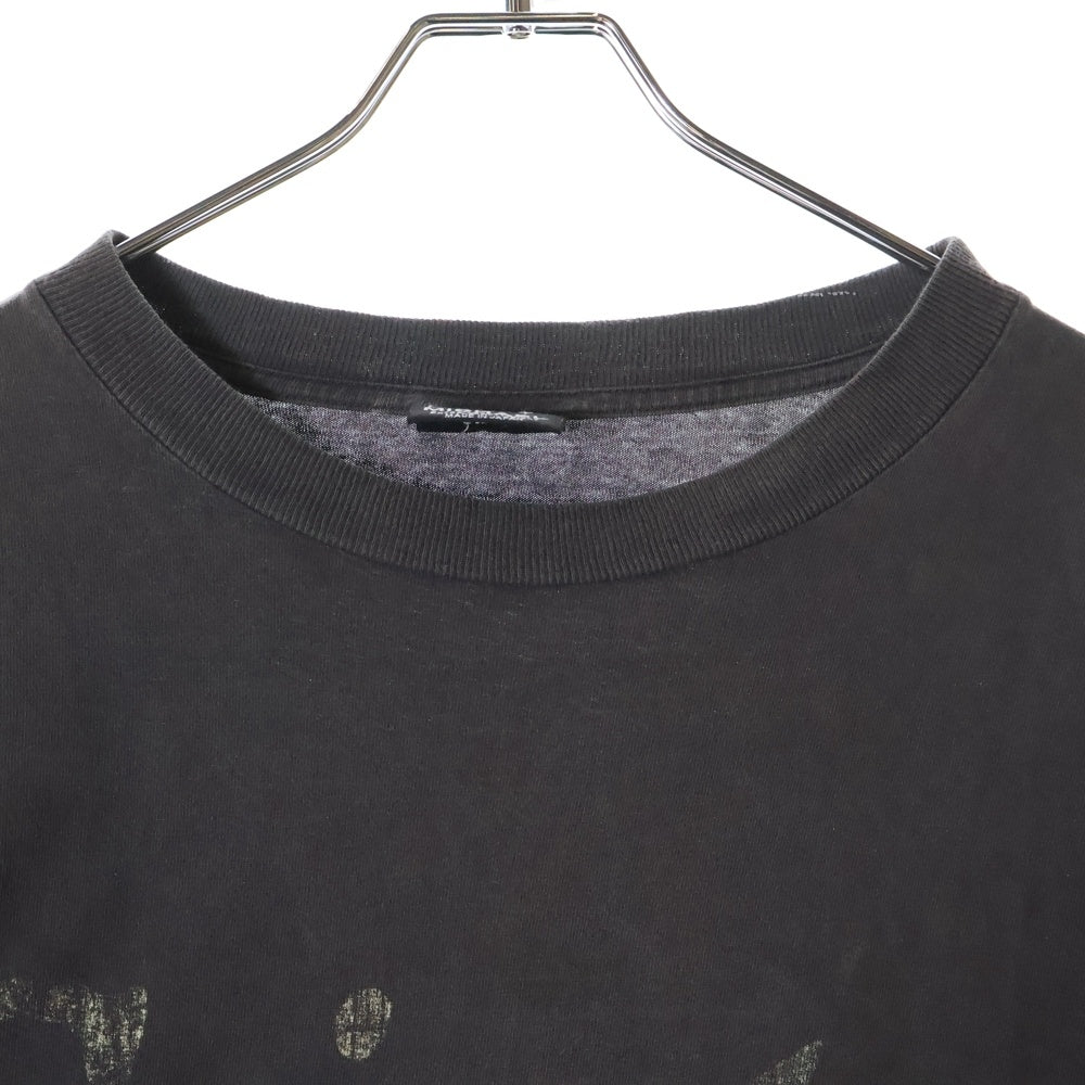 SAINT MICHAEL(セントマイケル) 20AW ヴィンテージ加工 グラフィックプリント半袖Tシャツ クルーネックカットソー ブラック SM-A20-0000-001
